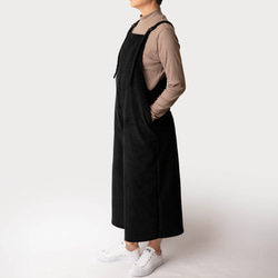 秋冬新作　コーデュロイ【大人のサロペットパンツ】サイズSMLオーダー　ブラック 2枚目の画像