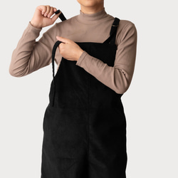 秋冬新作　コーデュロイ【大人のサロペットパンツ】サイズSMLオーダー　ブラック 6枚目の画像