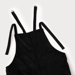 秋冬新作　コーデュロイ【大人のサロペットパンツ】サイズSMLオーダー　ブラック 5枚目の画像