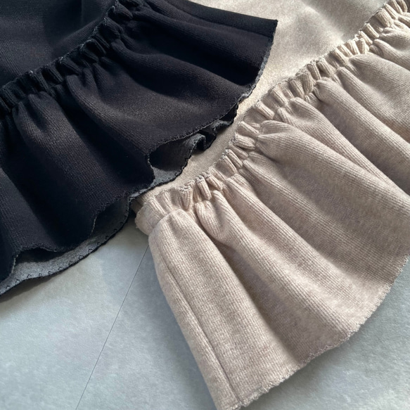 体型カバー洒落見え♡2枚仕立てあったかフリルニットジレ♡毛玉少ない 黒【フリー】フォーマル KMC-772 605163 17枚目の画像