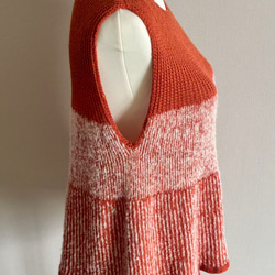 手編みベスト ベビーアルパカ&シルクの毛糸を使用 6枚目の画像