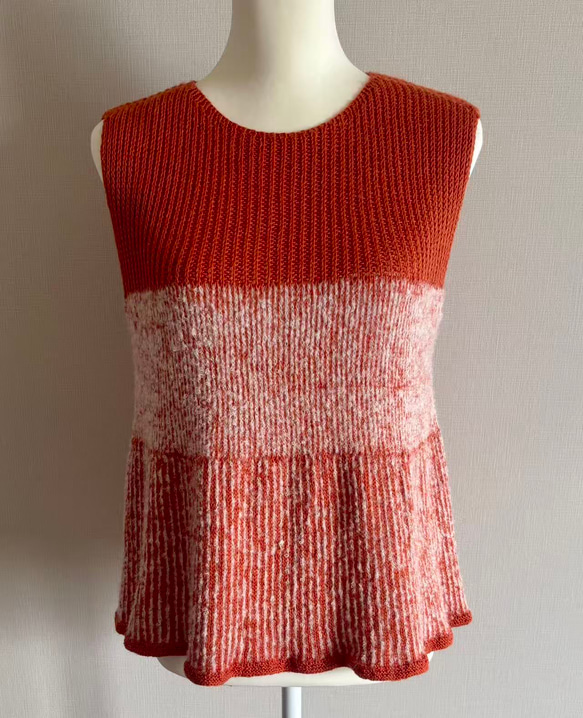 手編みベスト ベビーアルパカ&シルクの毛糸を使用 3枚目の画像