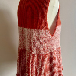 手編みベスト ベビーアルパカ&シルクの毛糸を使用 5枚目の画像