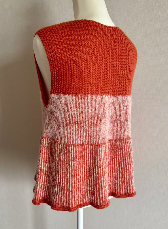 手編みベスト ベビーアルパカ&シルクの毛糸を使用 7枚目の画像