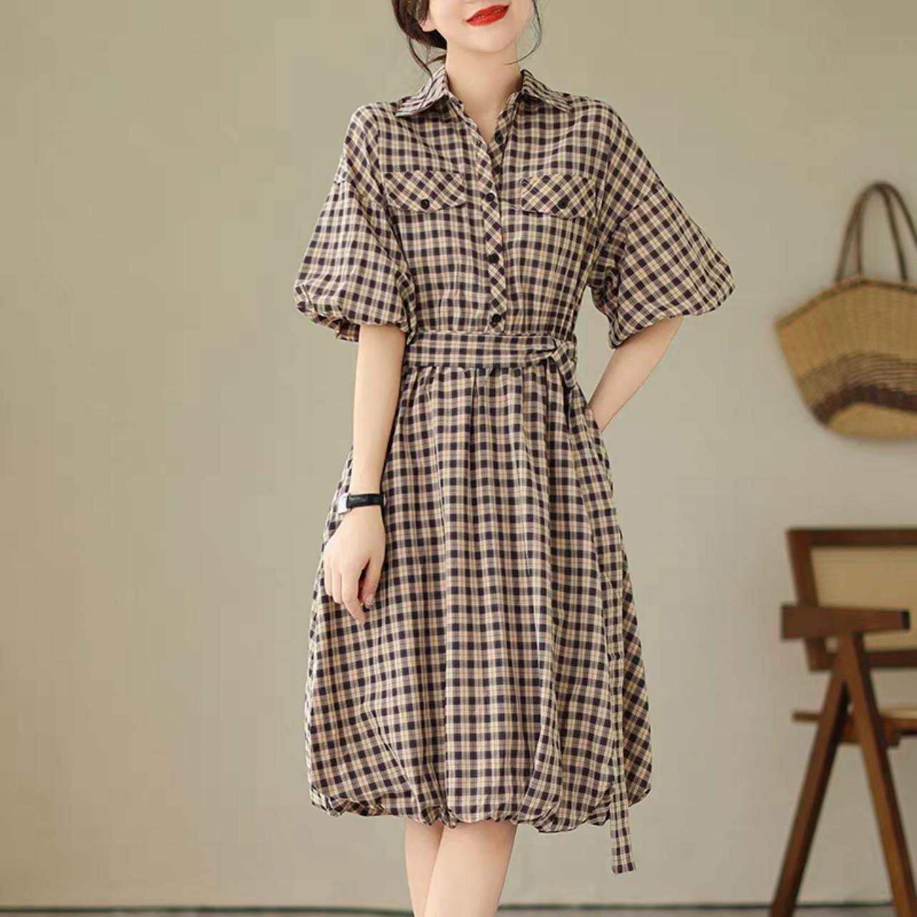 大人カジュアルワンピース、夏のワンピース 、ロング丈スカート ﻿