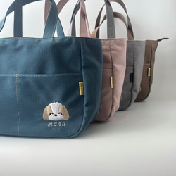 まるみトート｜うちの子刺繍＊名入れ＊やさしい犬モチーフのオーダー品