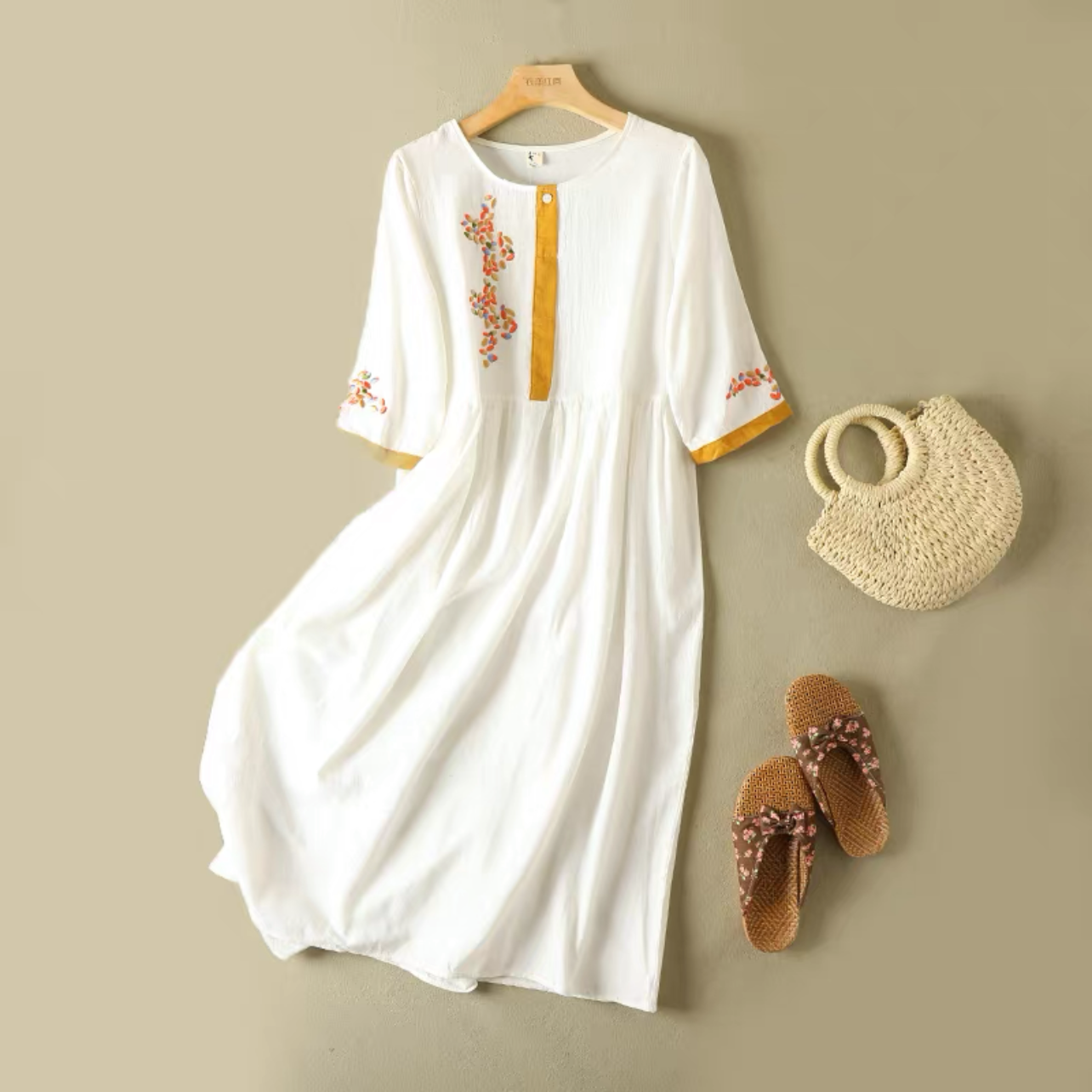 大人カジュアルワンピース、春夏秋ワンピース 、ロング丈スカート ﻿ 4,368円