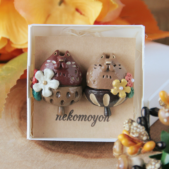 猫のブローチ　秋拾い※セット 8枚目の画像