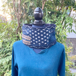 A2 襤褸 スヌード 古布 リメイク 藍染 藍染め パッチワーク 刺し子