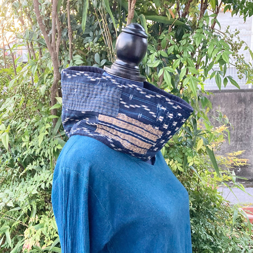 A2 襤褸 スヌード 古布 リメイク 藍染 藍染め パッチワーク 刺し子