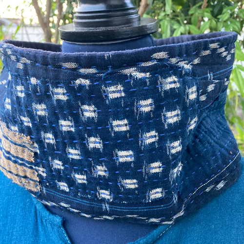 A2 襤褸 スヌード 古布 リメイク 藍染 藍染め パッチワーク 刺し子