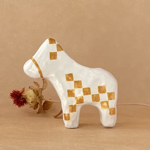 2026干支 干支飾り 干支 招福 馬 張り子 市松模様 その他置物 fortune