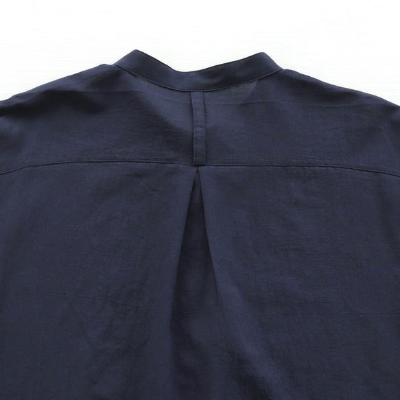 とろけるような肌ざわり 秋のはじまりに✦ 東炊きコットン チュニック丈ロングシャツ（ネイビー）TP09 17枚目の画像