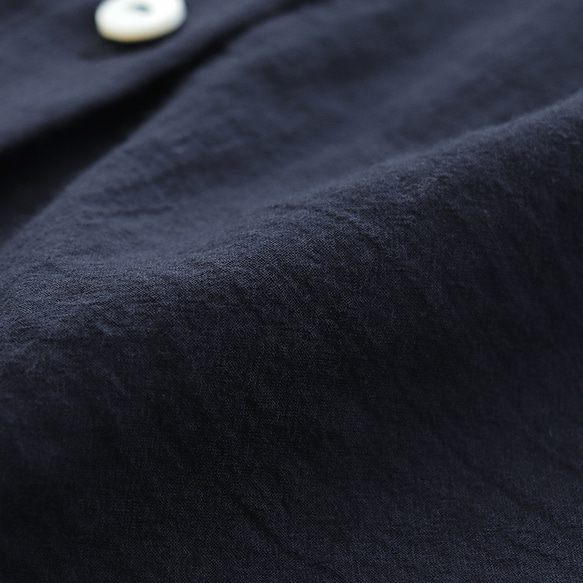とろけるような肌ざわり 秋のはじまりに✦ 東炊きコットン チュニック丈ロングシャツ（ネイビー）TP09 16枚目の画像