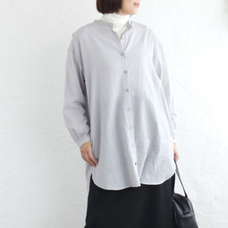 とろけるような肌ざわり 秋のはじまりに✦ 東炊きコットン チュニック丈ロングシャツ（ネイビー）TP09 19枚目の画像