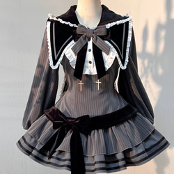 ロリータ/オリジナル/ウサギ/大きな耳/ストライプ/ローウエスト