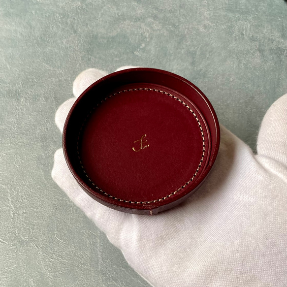 イタリアンレザーのミニトレー　◆お名入れ無料◆　贈り物におすすめ！ 9枚目の画像