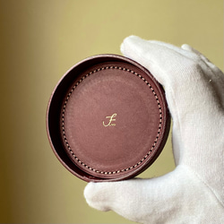 イタリアンレザーのミニトレー　◆お名入れ無料◆　贈り物におすすめ！ 2枚目の画像