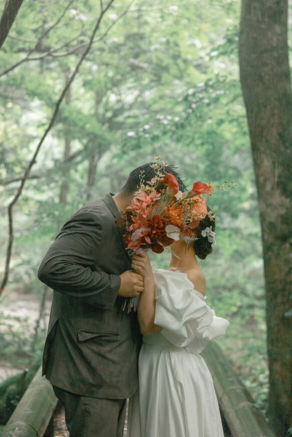 実例写真！取り外し可能なオフショルダーのみ  前撮り ラッフルフリル オフホワイト オーダーメイド可能