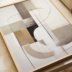 アートポスター 北欧風 シンプルモダン ベージュグレー 幾何抽象 ナチュラル 5888-7 3枚目の画像