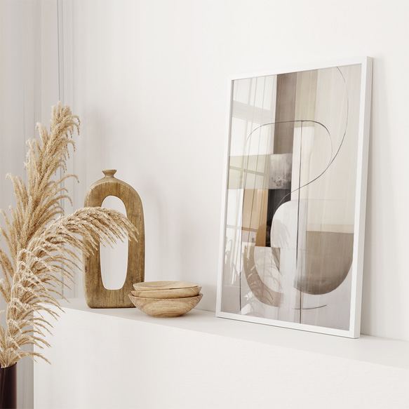 アートポスター 北欧風 シンプルモダン ベージュグレー 幾何抽象 ナチュラル 5888-7 7枚目の画像