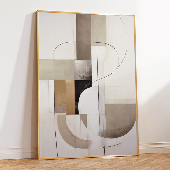 アートポスター 北欧風 シンプルモダン ベージュグレー 幾何抽象 ナチュラル 5888-7 4枚目の画像