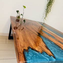 レジンテーブル リバーテーブル ローテーブル けやき 欅 ローテーブル