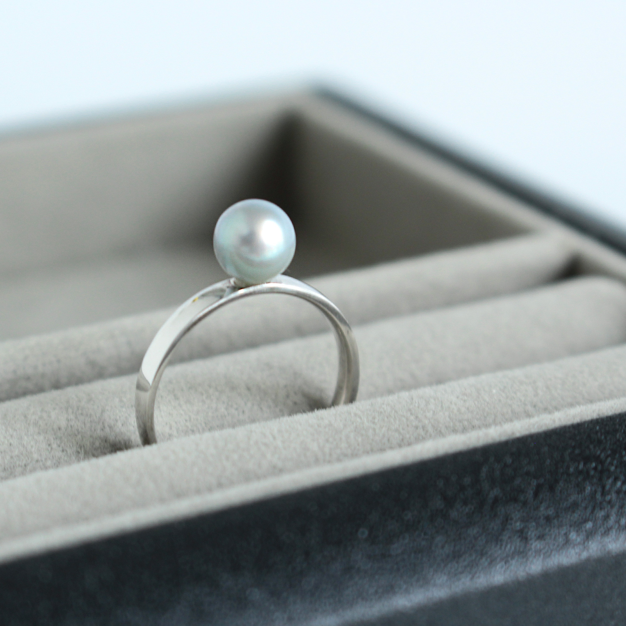 SV925 琵琶湖パール 淡水 パール ブルー リング シンプル 上品 / BIWAKO maru ring