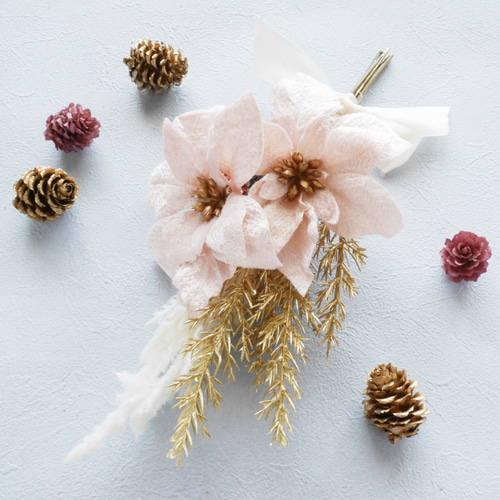 花　アートフラワーブーケ　　アートフラワー　ポインセチア　アイビー 花 アートフラワーブーケ アートフラワー ポインセチア アイビー 花