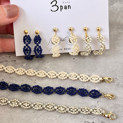 ビーズキット】簡単！ブレスレット&イヤーアクセサリーセット ピアス