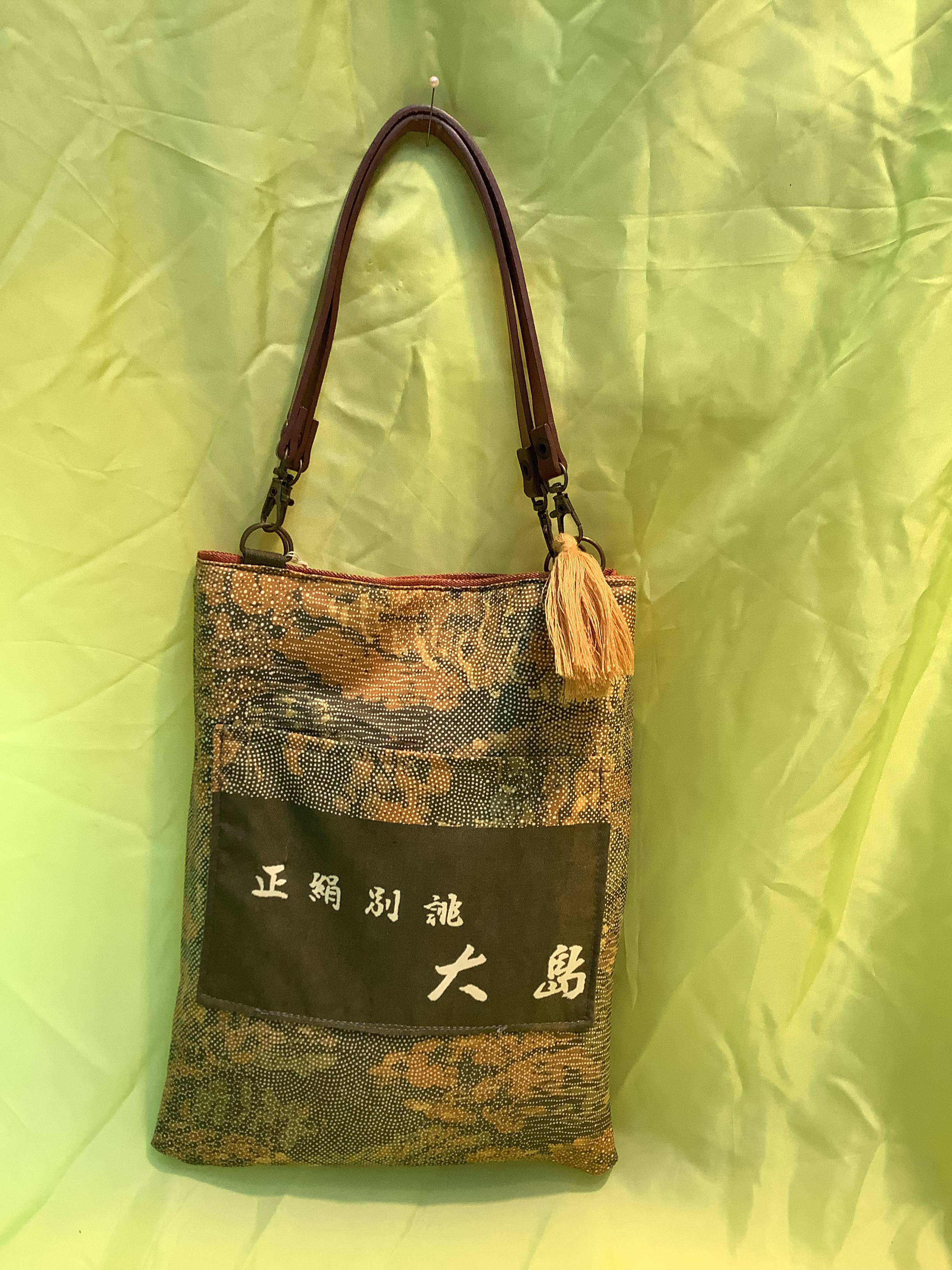 正絹大島から作ったミニトート