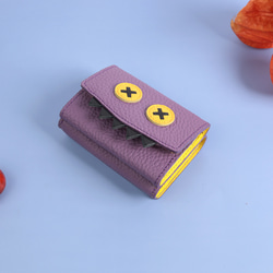 【2025年ハロウィン仮装ver./おばけパープルミニウォレット】思わず誰かに見せたくなる仮装ver./三つ折り財布 4枚目の画像