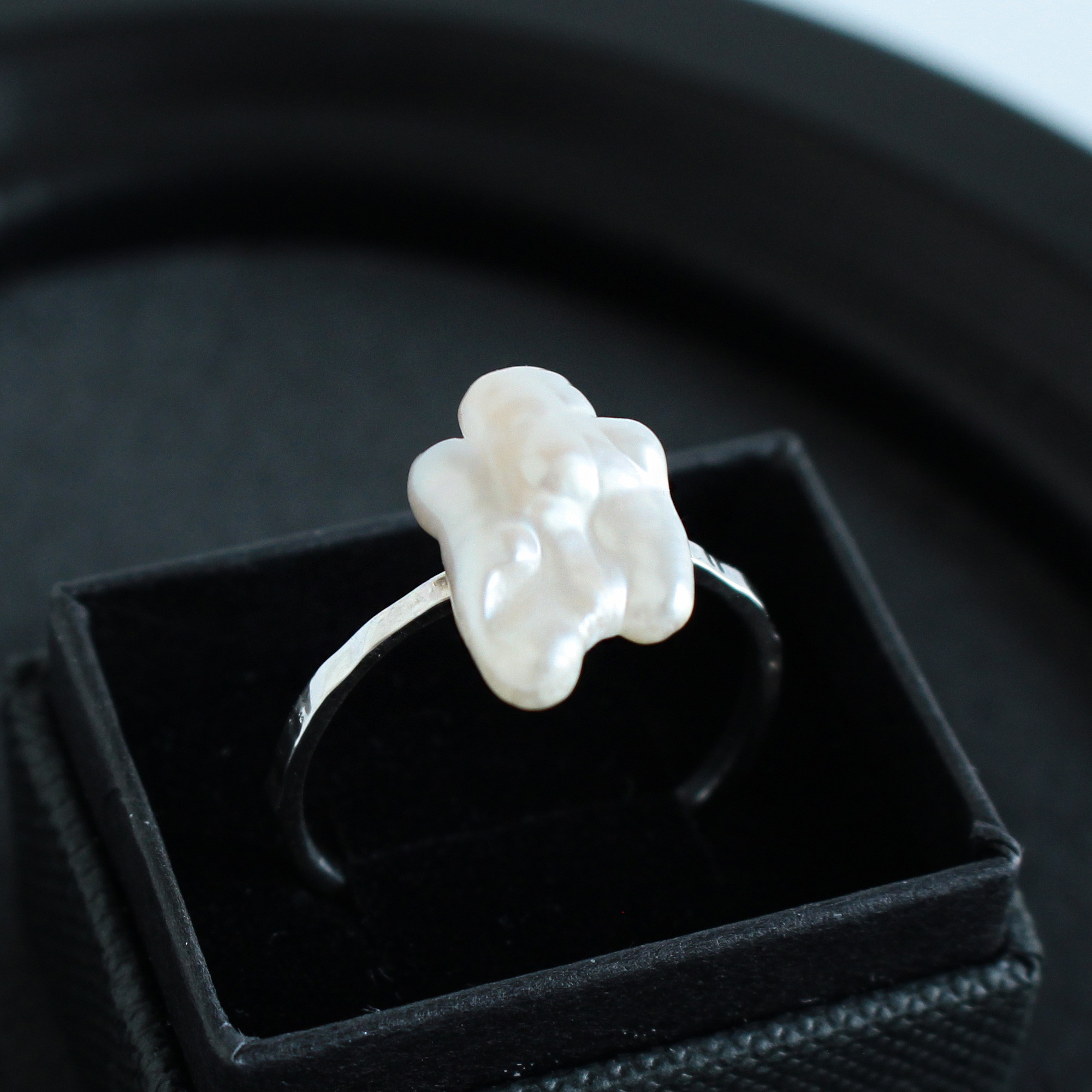 SV925 星 雲 琵琶湖パール 淡水 パール バロック リング シンプル 上品 / Conpeito ring