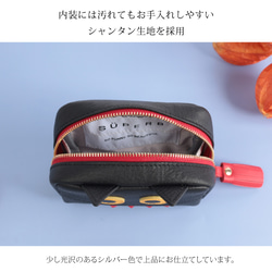 【2025年ハロウィン仮装ver./クロネコポーチSMALL】毎日の相棒♪仮装ver.マルチポーチ【国産レザー】 6枚目の画像