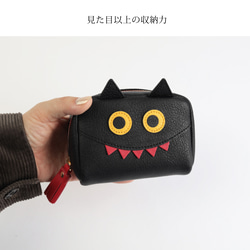 【2025年ハロウィン仮装ver./クロネコポーチSMALL】毎日の相棒♪仮装ver.マルチポーチ【国産レザー】 8枚目の画像