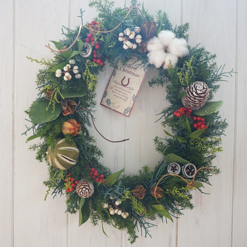 creema限定 クリスマス2025 クリスマスリース プリザーブドフラワー