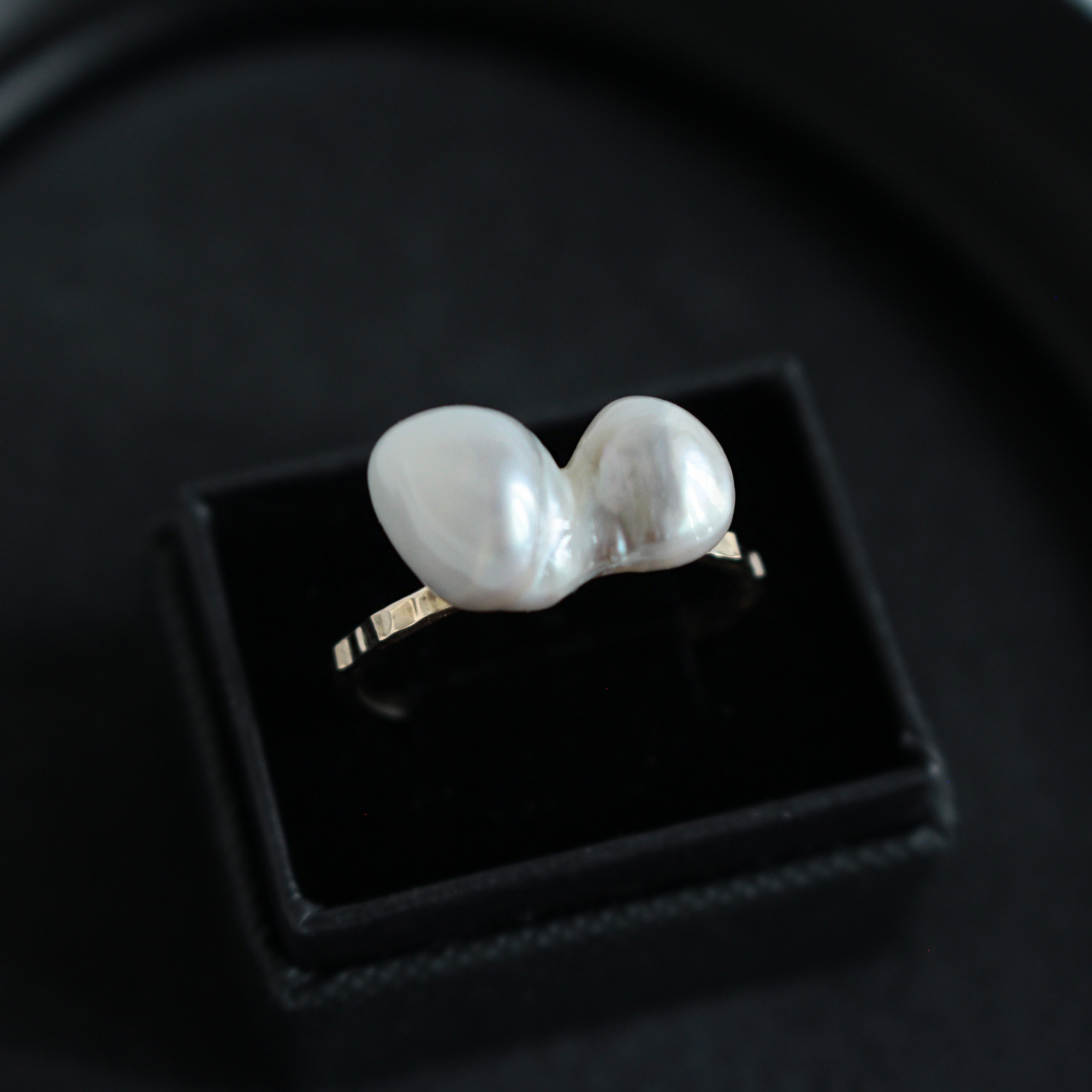 K10 リボン 蝶 琵琶湖パール 淡水 パール バロック リング シンプル 上品 / Conpeito ring