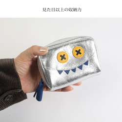 【2025年ハロウィン仮装ver./おばけシルバーポーチSMALL】毎日の相棒♪仮装ver.マルチポーチ【国産レザー】 7枚目の画像