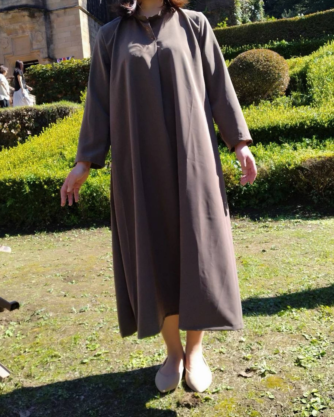 オープンカラーワンピース