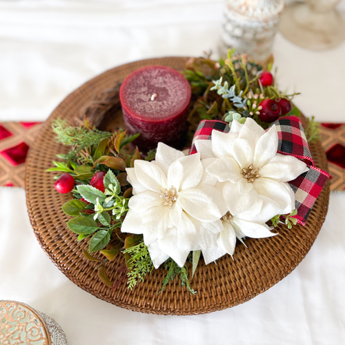 ポインセチアのハーフリース アーティフィシャルフラワー 造花 造花