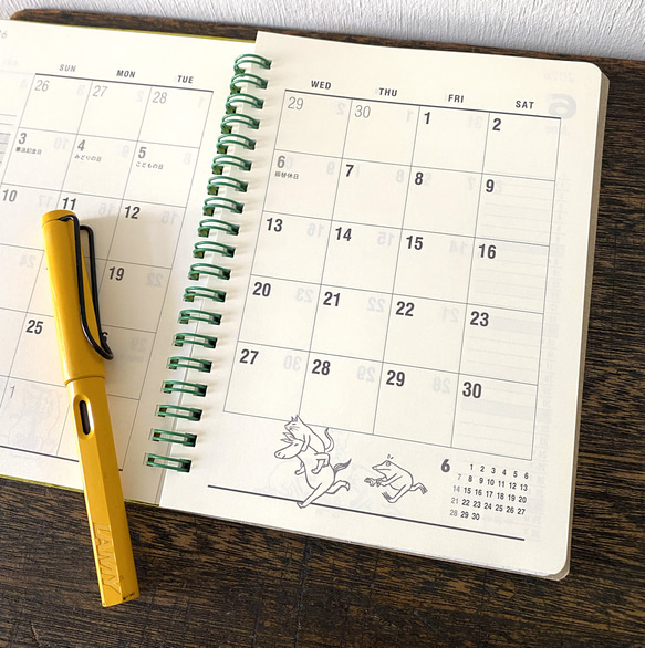 B6　2026スケジュール付リングノート　なかよし？（ネオンライム） 5枚目の画像