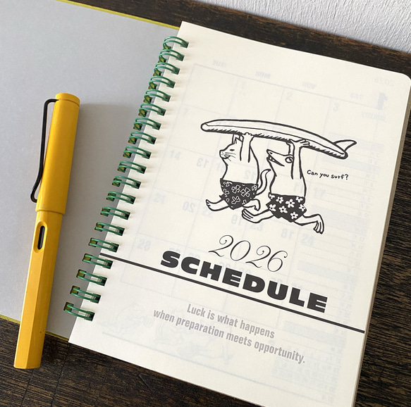 B6　2026スケジュール付リングノート　なかよし？（ネオンライム） 3枚目の画像