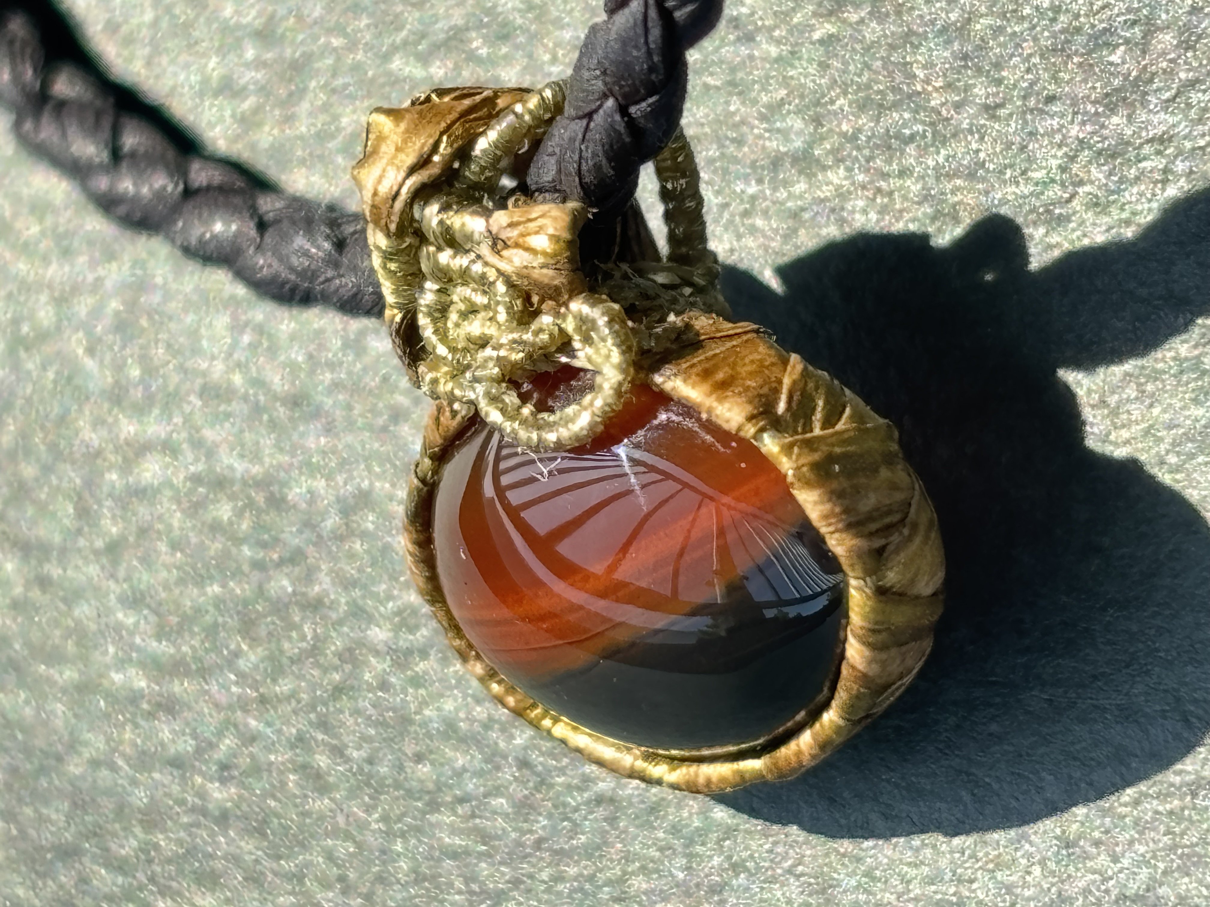 月山瑪瑙の和紙と大麻のネックドレス