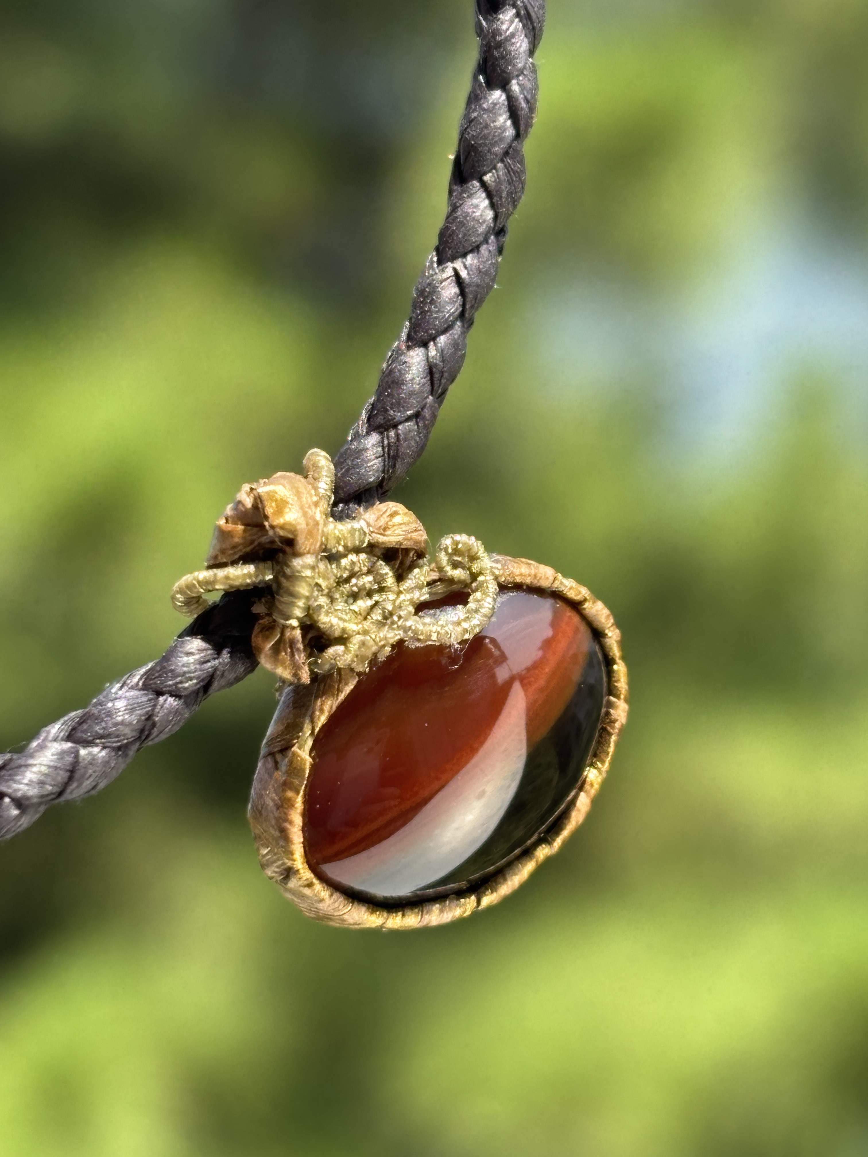 月山瑪瑙の和紙と大麻のネックドレス