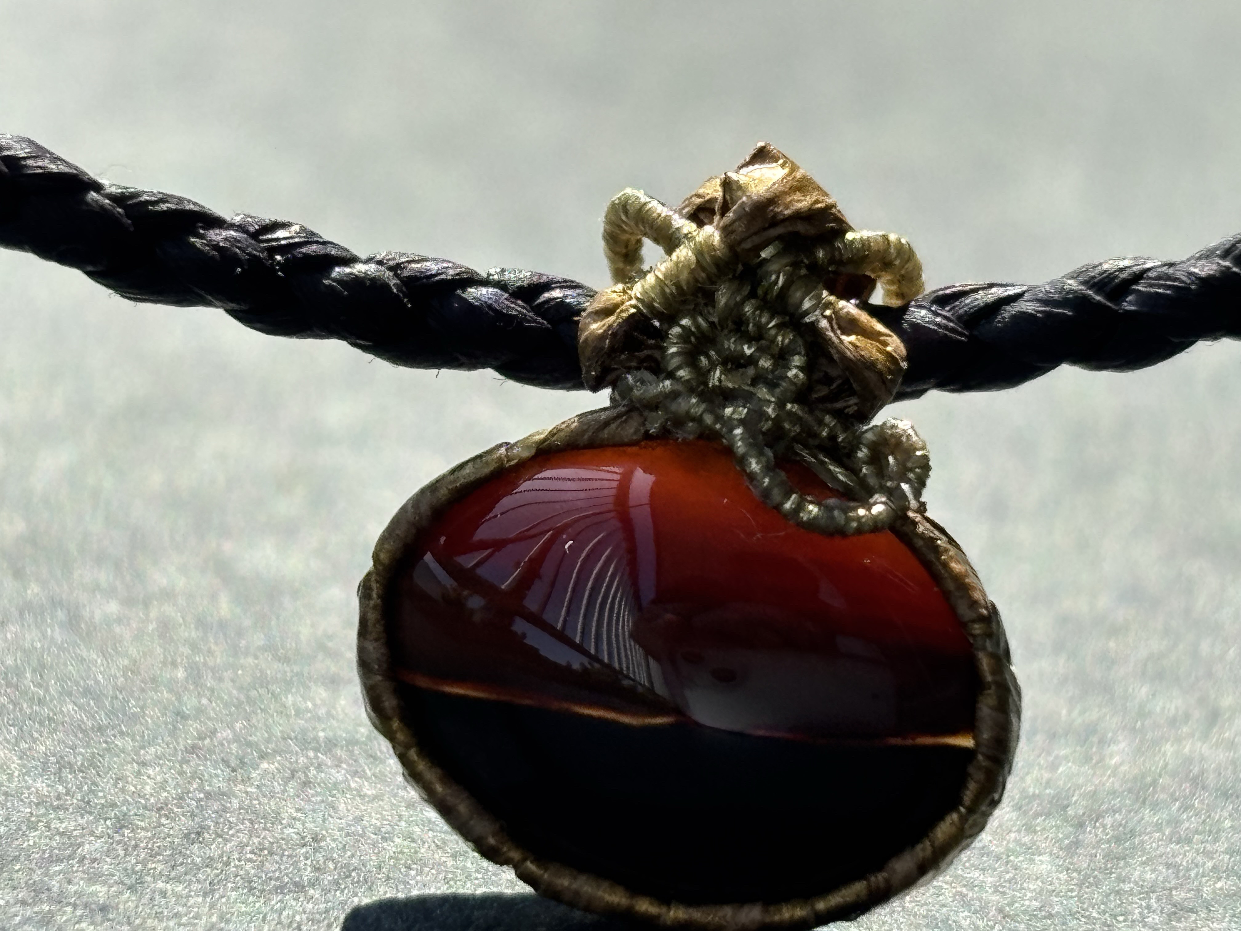 月山瑪瑙の和紙と大麻のネックドレス