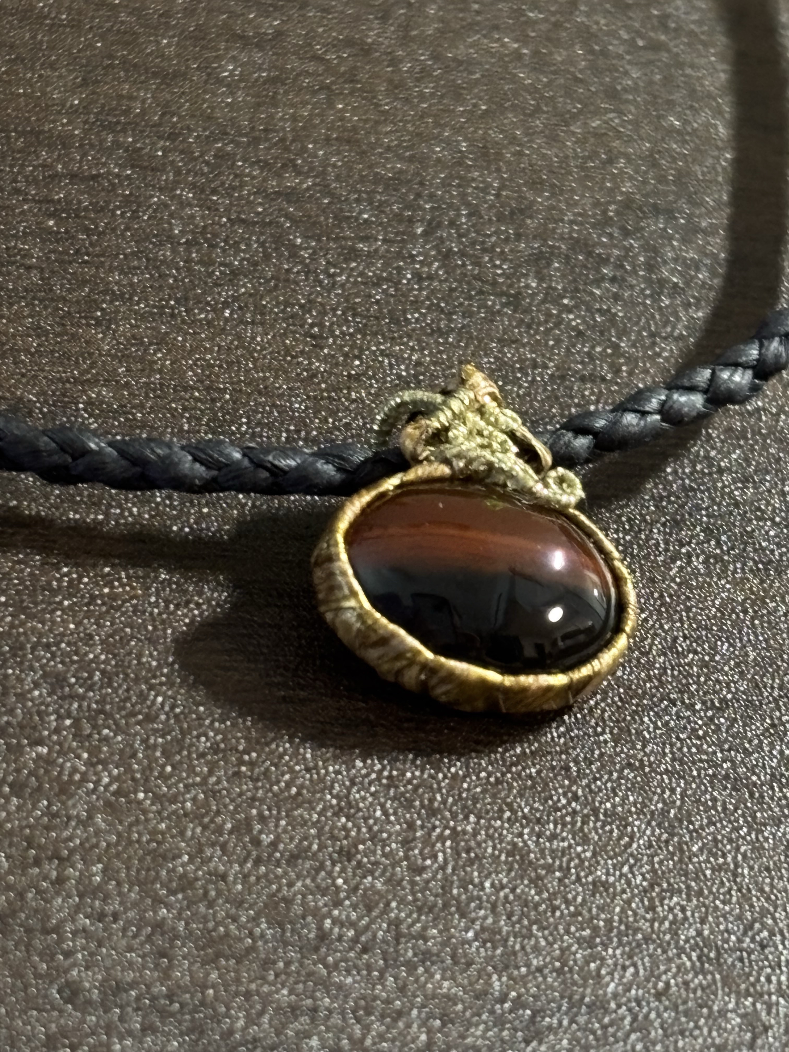 月山瑪瑙の和紙と大麻のネックドレス