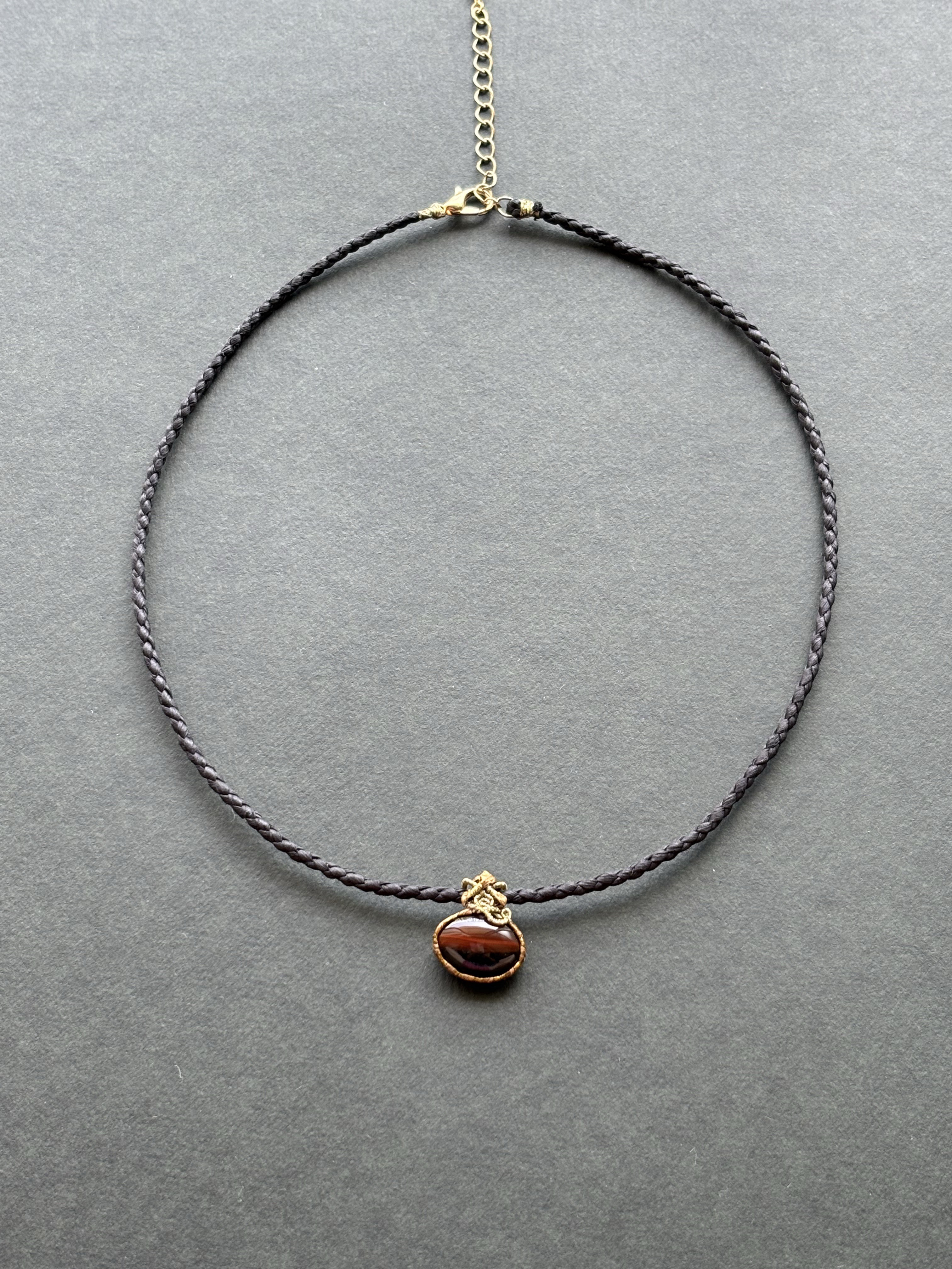 月山瑪瑙の和紙と大麻のネックドレス