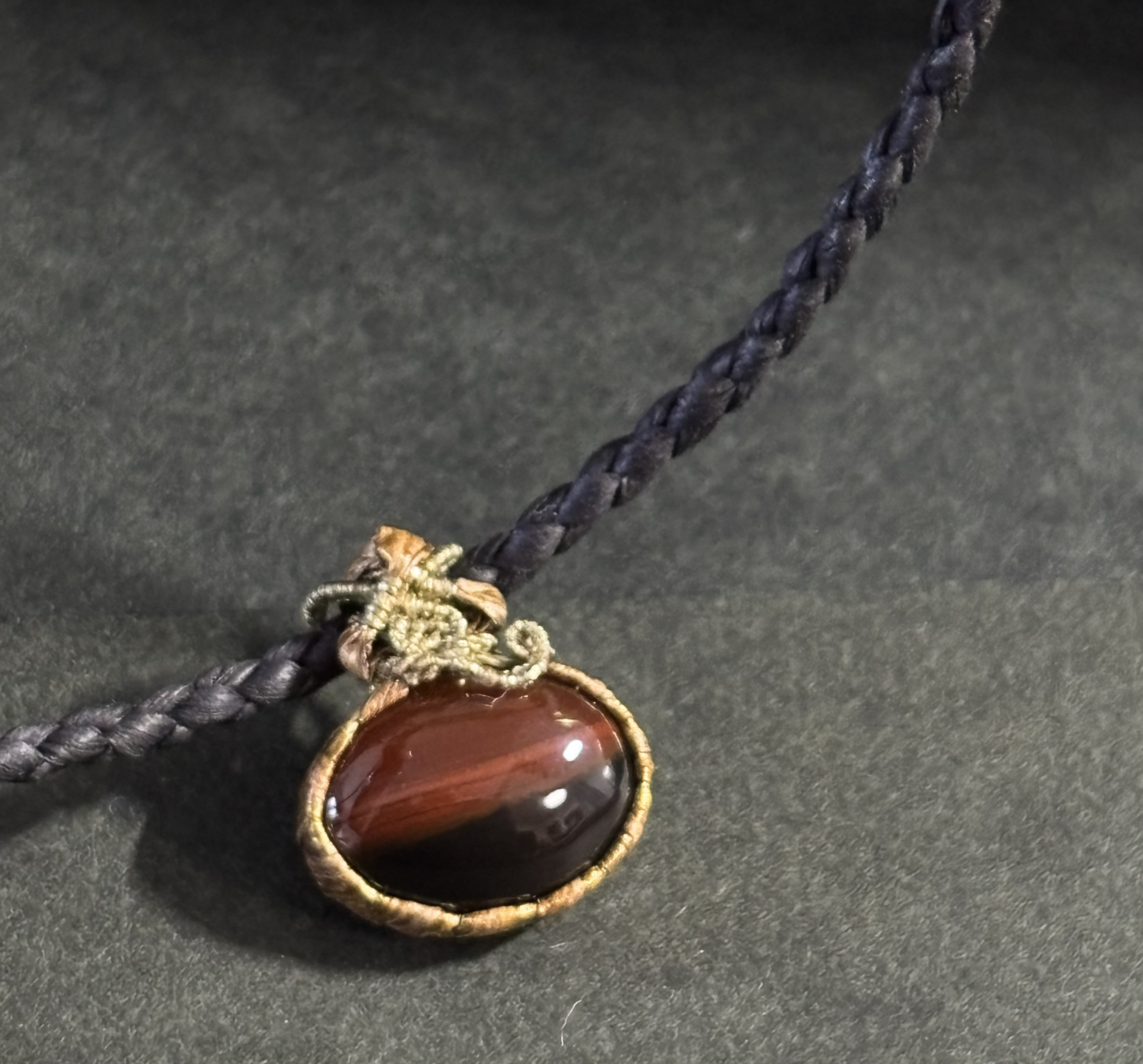 月山瑪瑙の和紙と大麻のネックドレス