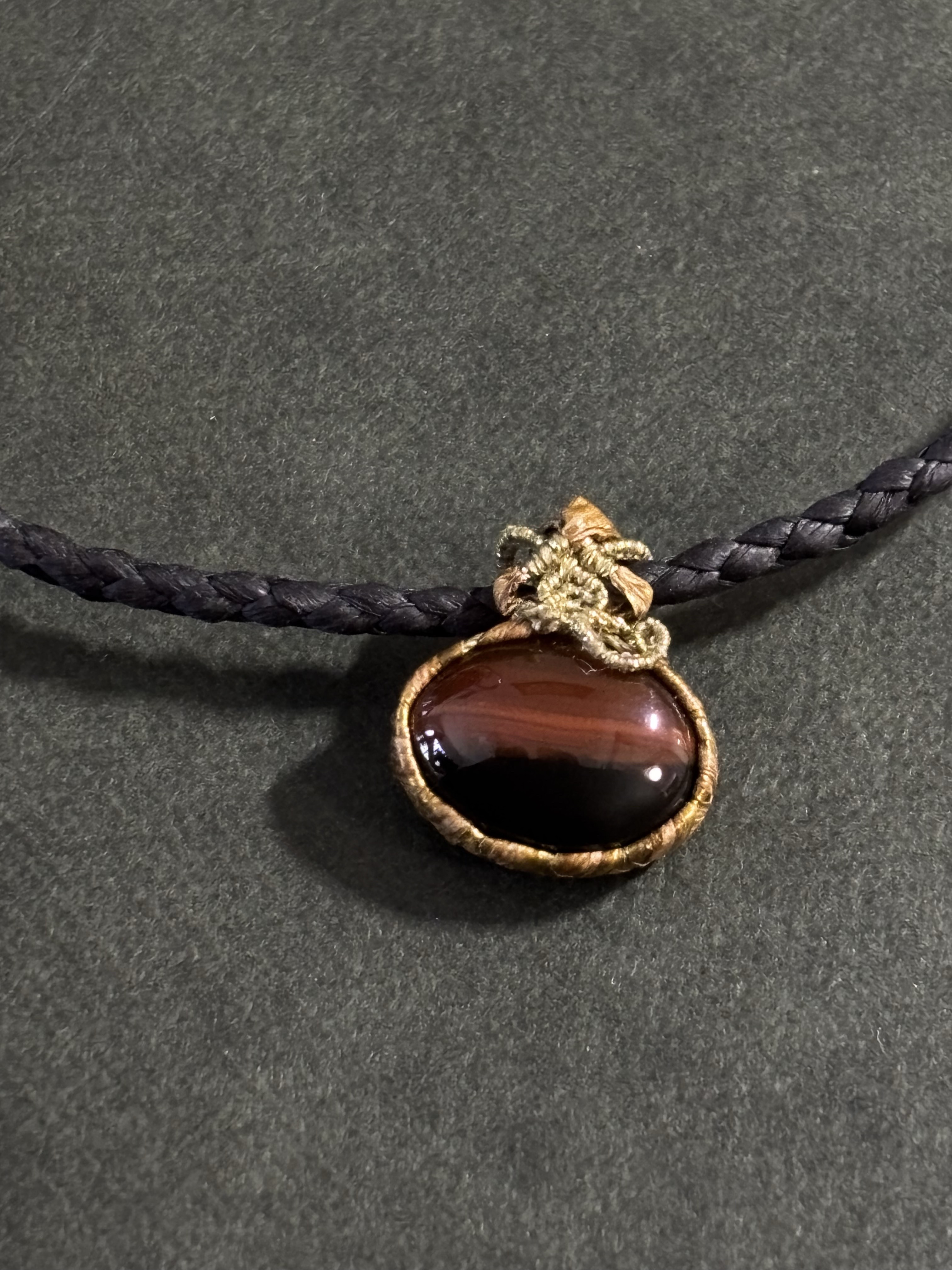 月山瑪瑙の和紙と大麻のネックドレス