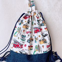 はたらくくるま♡入園5点セット レッスンバッグ 上履き入れ 着替え袋